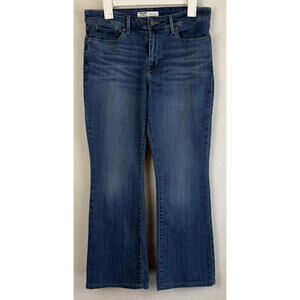 Signature LEVI Strauss Gold Mid Rise Bootcut Womens Sz28 Dark Wash Stretch Jeans